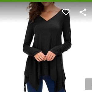 Leo Rosi "Violet" Tunic Top Black Large